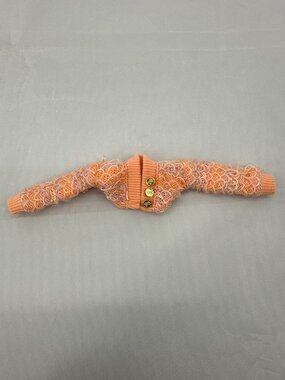 Rainbow High Georgia Bloom Orange Boucle Knit Cardigan Gold Button Doll Sweater